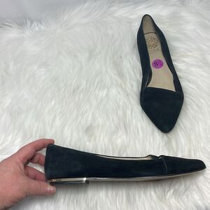 Vince Camuto Allera Black Suede Pointy Toe Flats Sz 8.5
